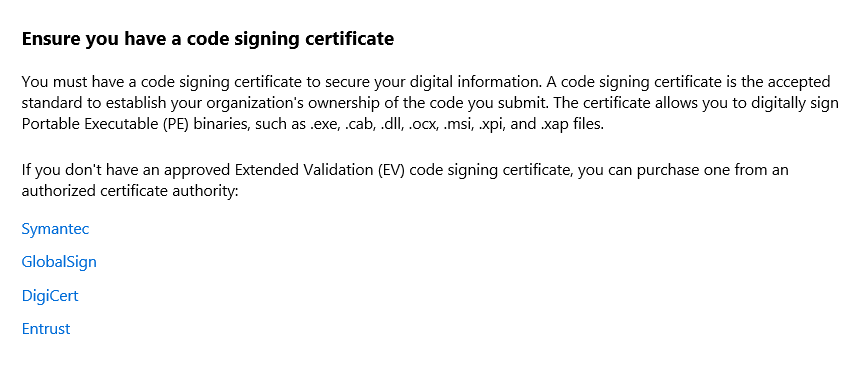 哪些EV代码签名证书能满足微软徽标认证WHQL认证